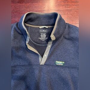 LL Bean pullover button sweater fleece